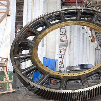 河南齿轮加工厂铸造64模大齿轮铸钢材质斜齿圈