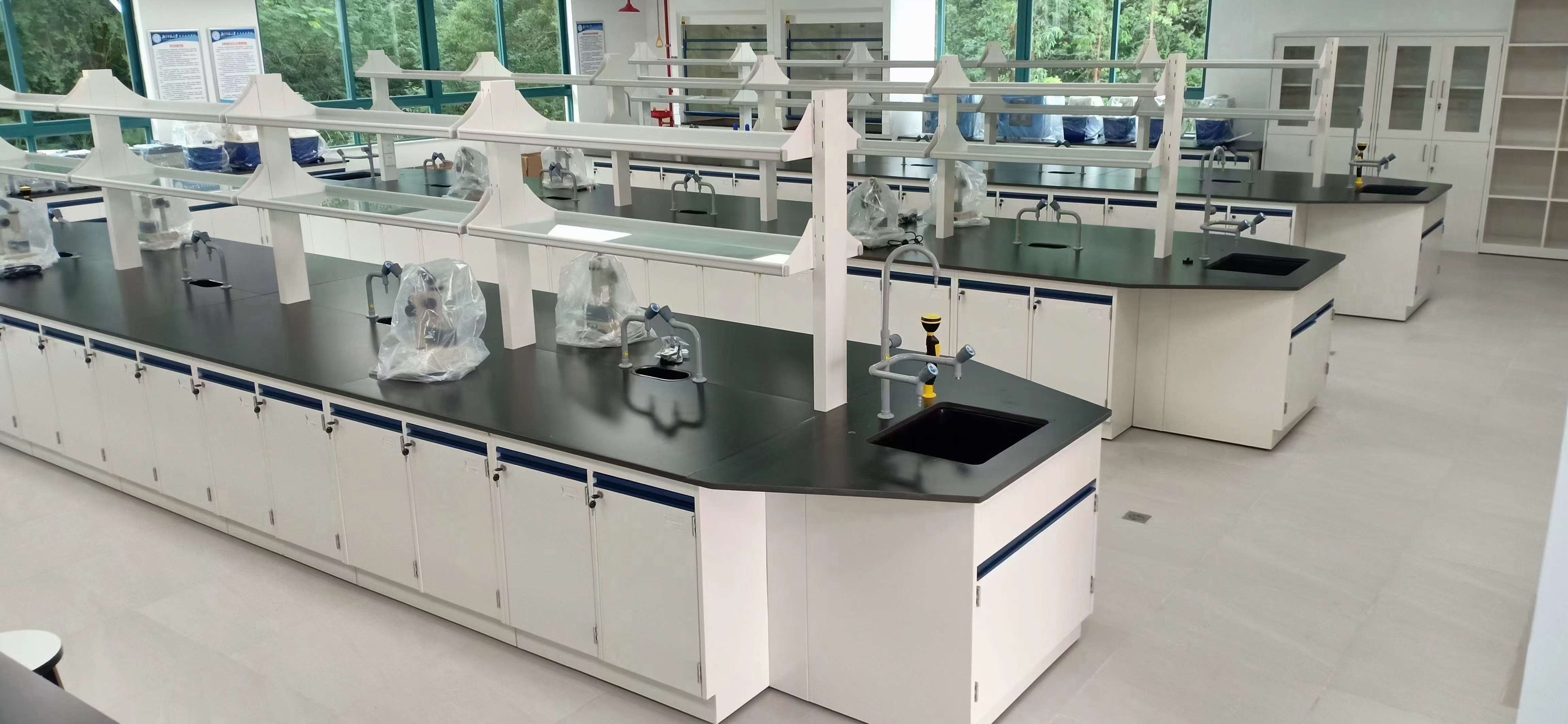 钢木实验台台化验室全钢中央操作台实验边台学生pp化学试验桌