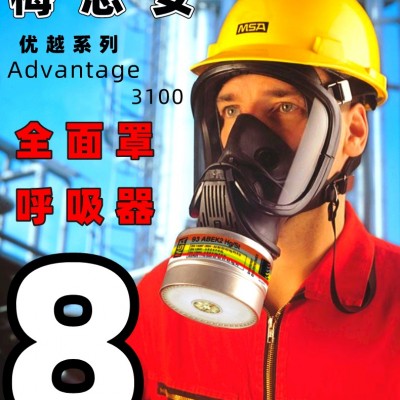 梅思安 优越3100便携手持单滤毒罐过滤式全面罩呼吸器