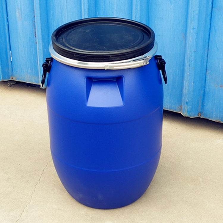 圆形60L大口塑料桶60升蓝色大盖塑料桶60公斤包装桶