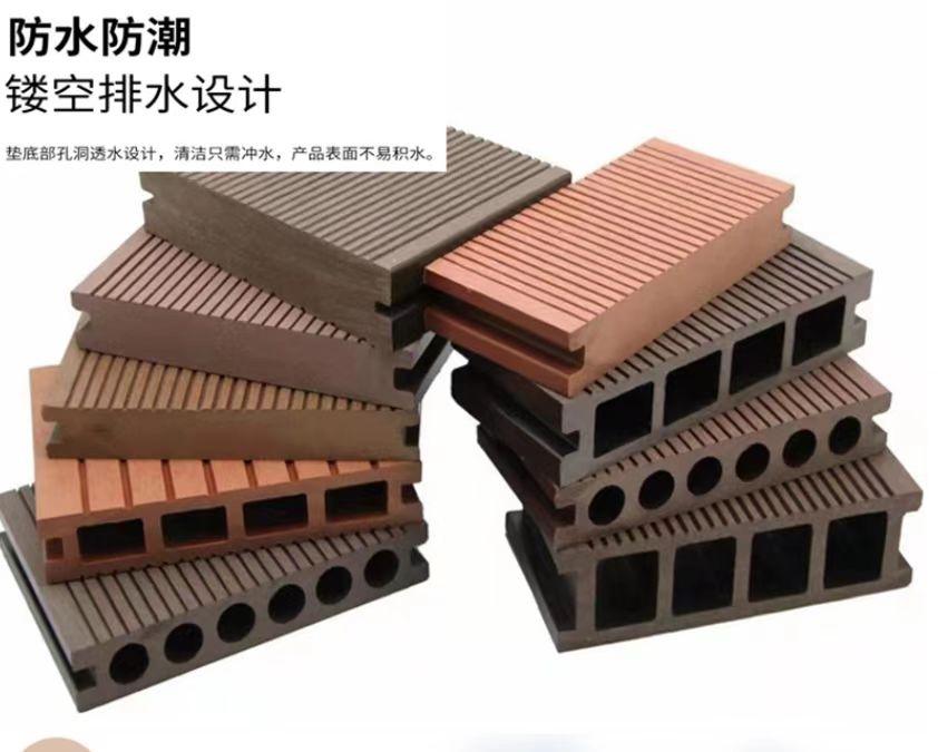 青岛厂家供应实心塑木地板 庭院阳台实心防滑塑木材料