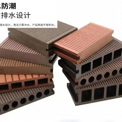 青岛厂家供应实心塑木地板 庭院阳台实心防滑塑木材料