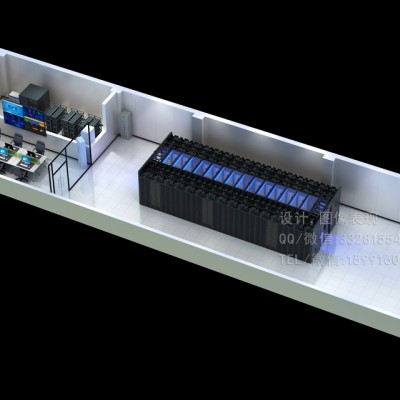 合肥模块化机房冷通道效果图制作|智能化机房运维改造俯视图