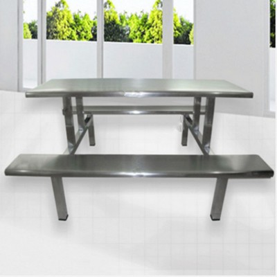 学校加厚食堂餐桌椅 不锈钢加工 可用水清理